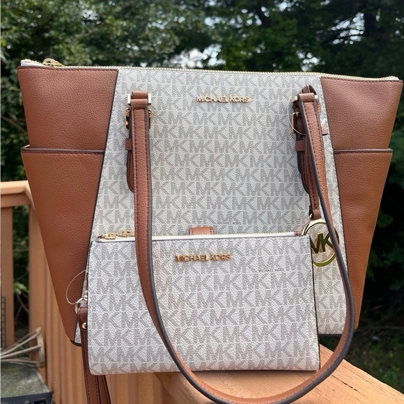 Michael Kors Handbags - Michael Kors charlotte tote and double zip wallet​​